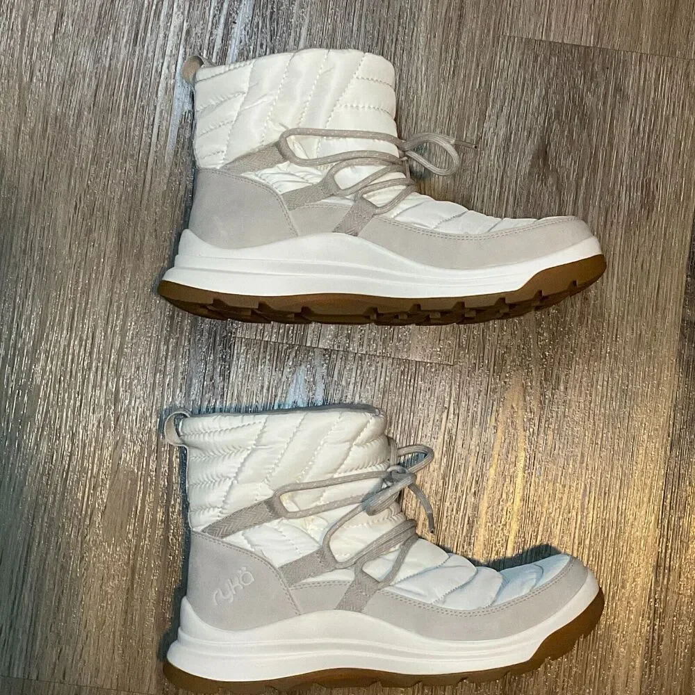 Ryka Womens Highlight Winter Boots Snow Shoes‎ Faux Fur White Alyssum Size 8.5W